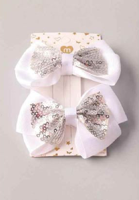 Sequin Layer Bow Clips