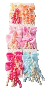 Curly Ribbon Wing Bow Clips