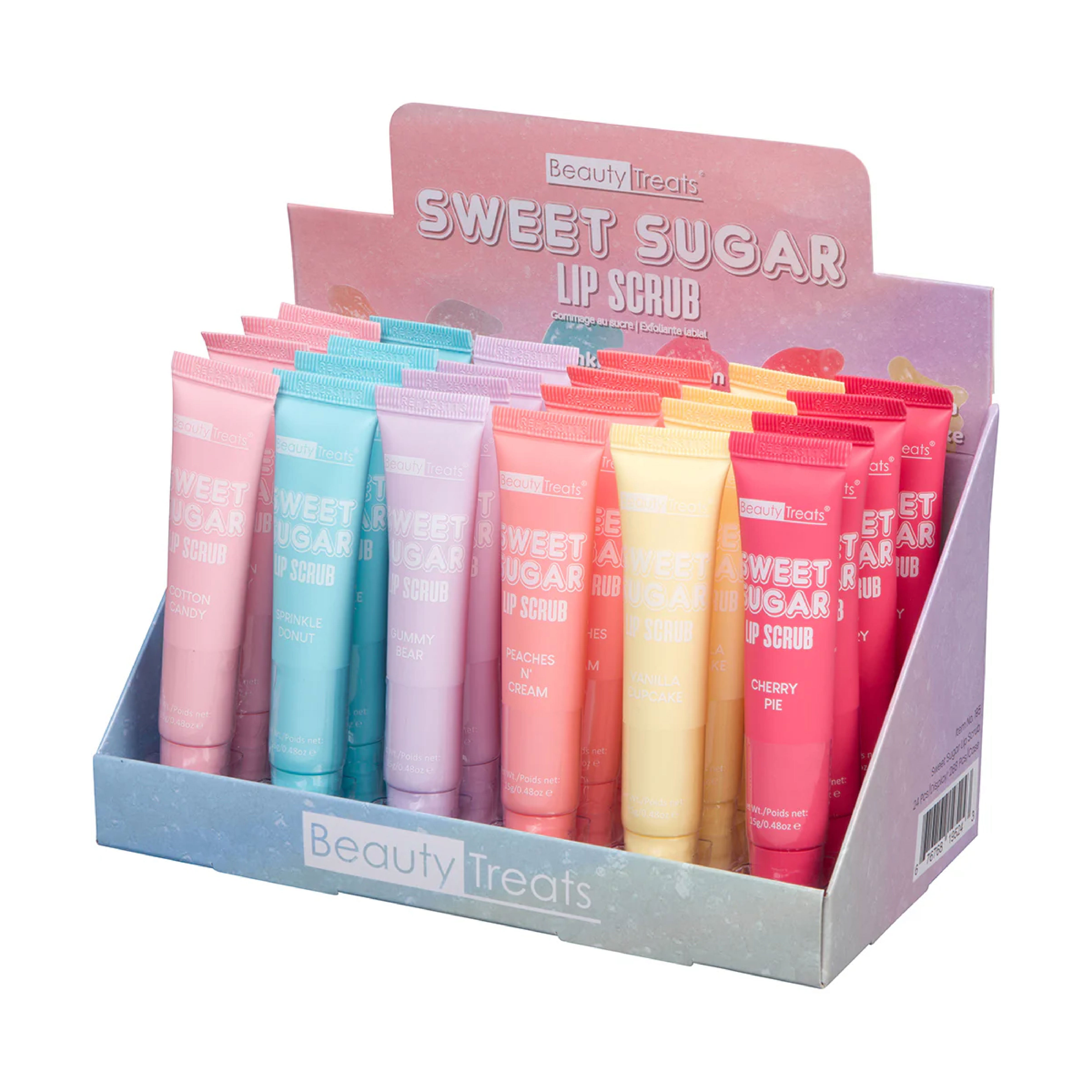 Beauty Treats Sweet Sugar Assorted Lip Scrub Display Set