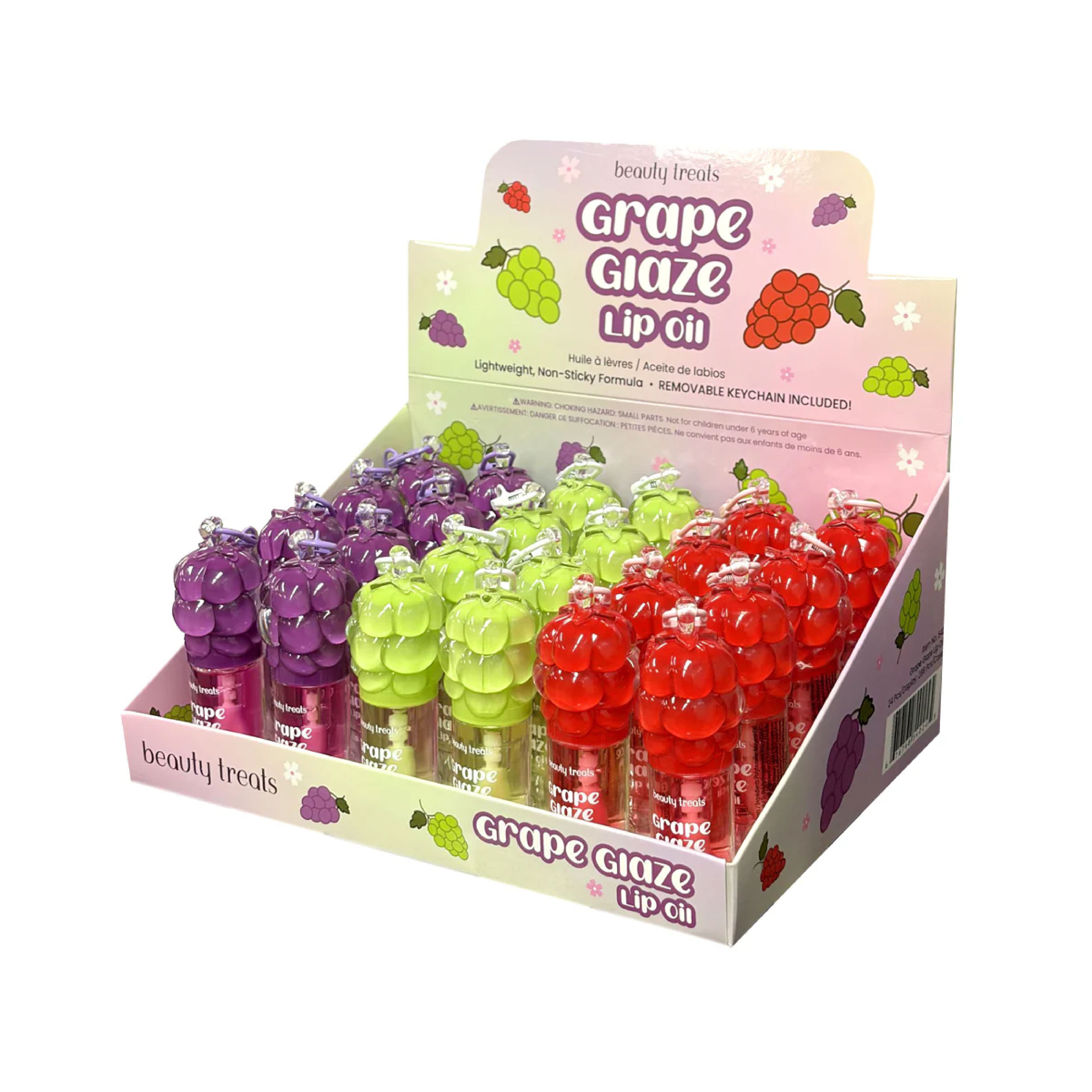 Beauty Treats Grape Glaze Lightweight Lip Oil Keychain Display