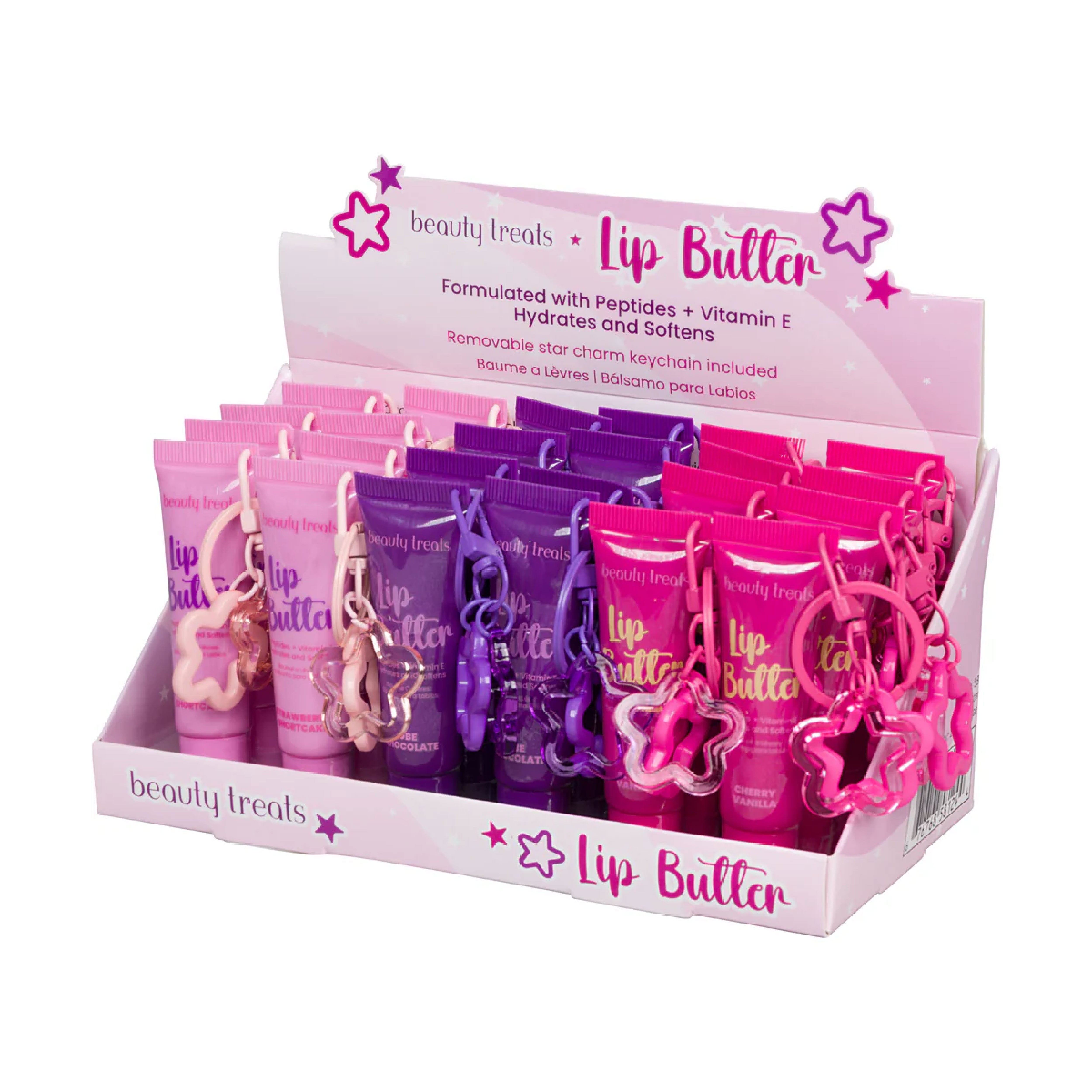 Beauty Treats Lip Butter with Star Charm Keychain Display Set