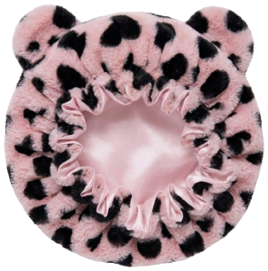 Patterned Satin-Lined Bonnet with Ears