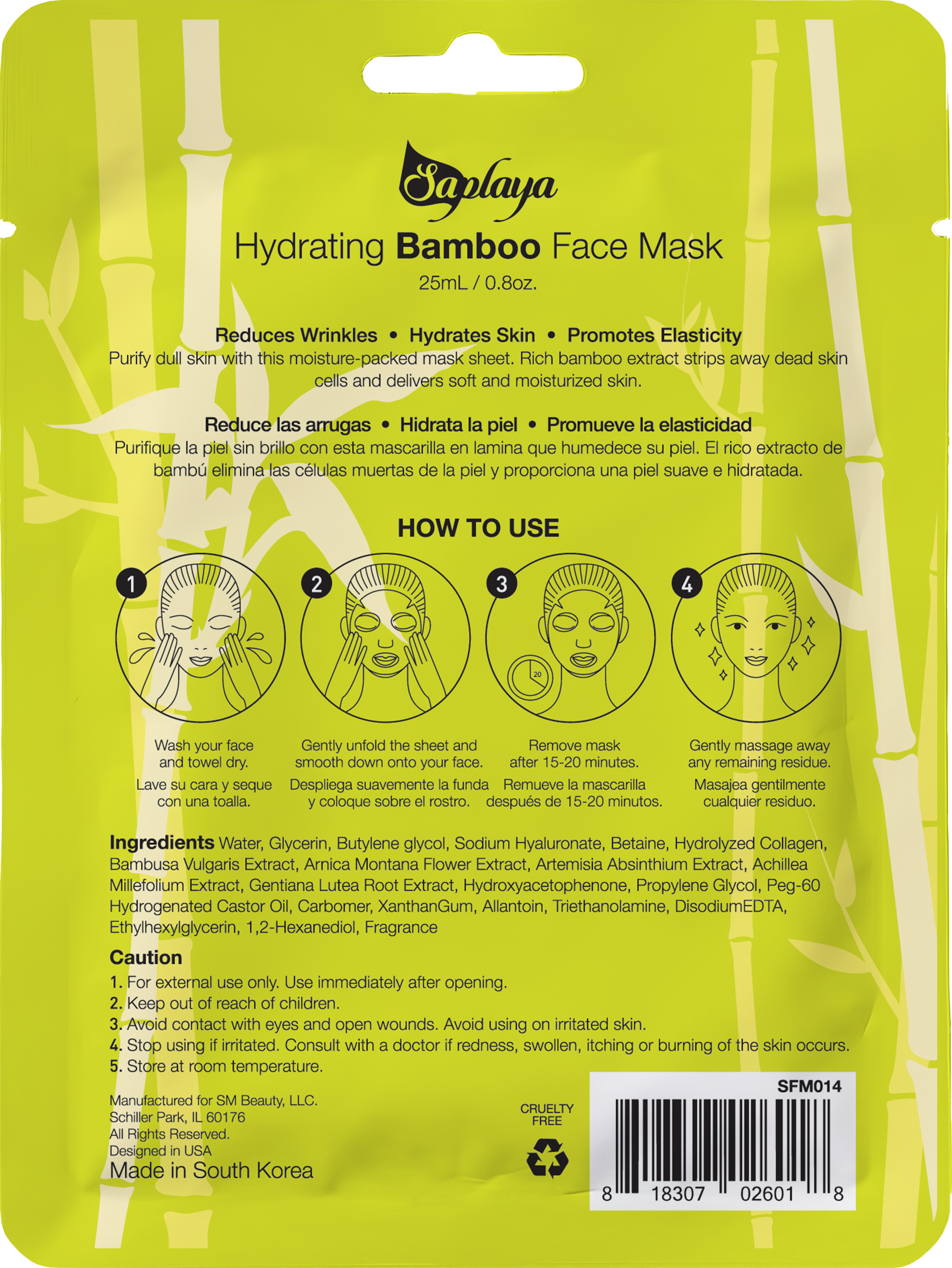 Saplaya - K-Beauty Face Mask Sheets | Bamboo