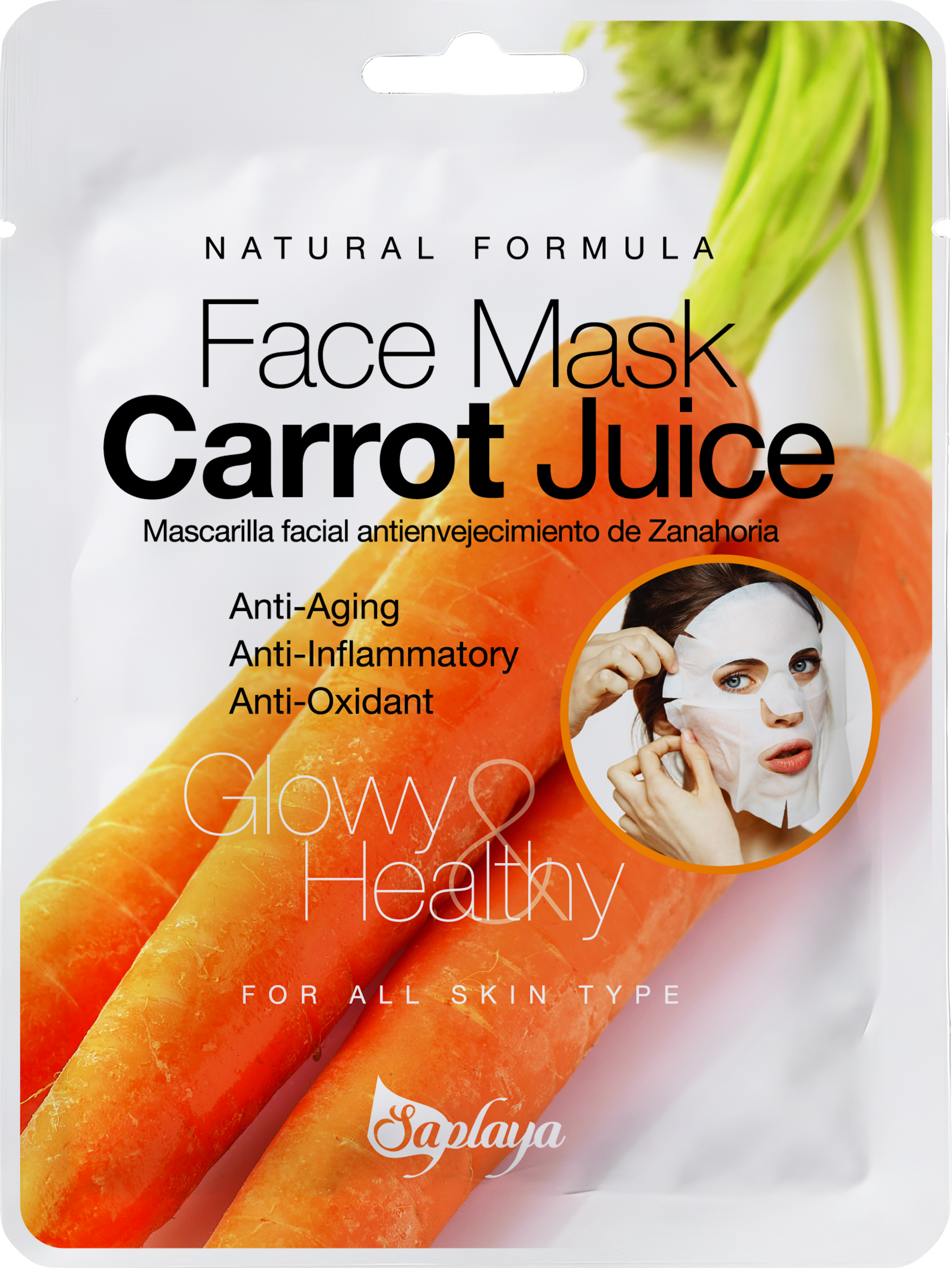 Saplaya - K-Beauty Face Mask Sheets | Carrot