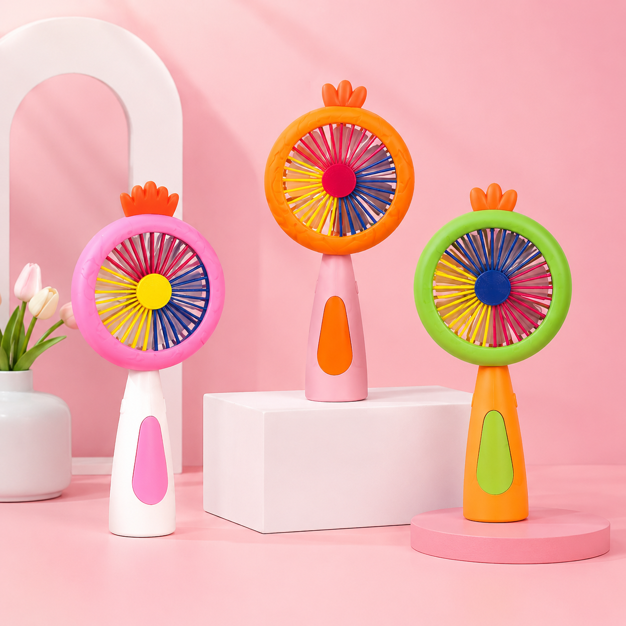 Portable Mini Standing Fan with Animal Ear Top