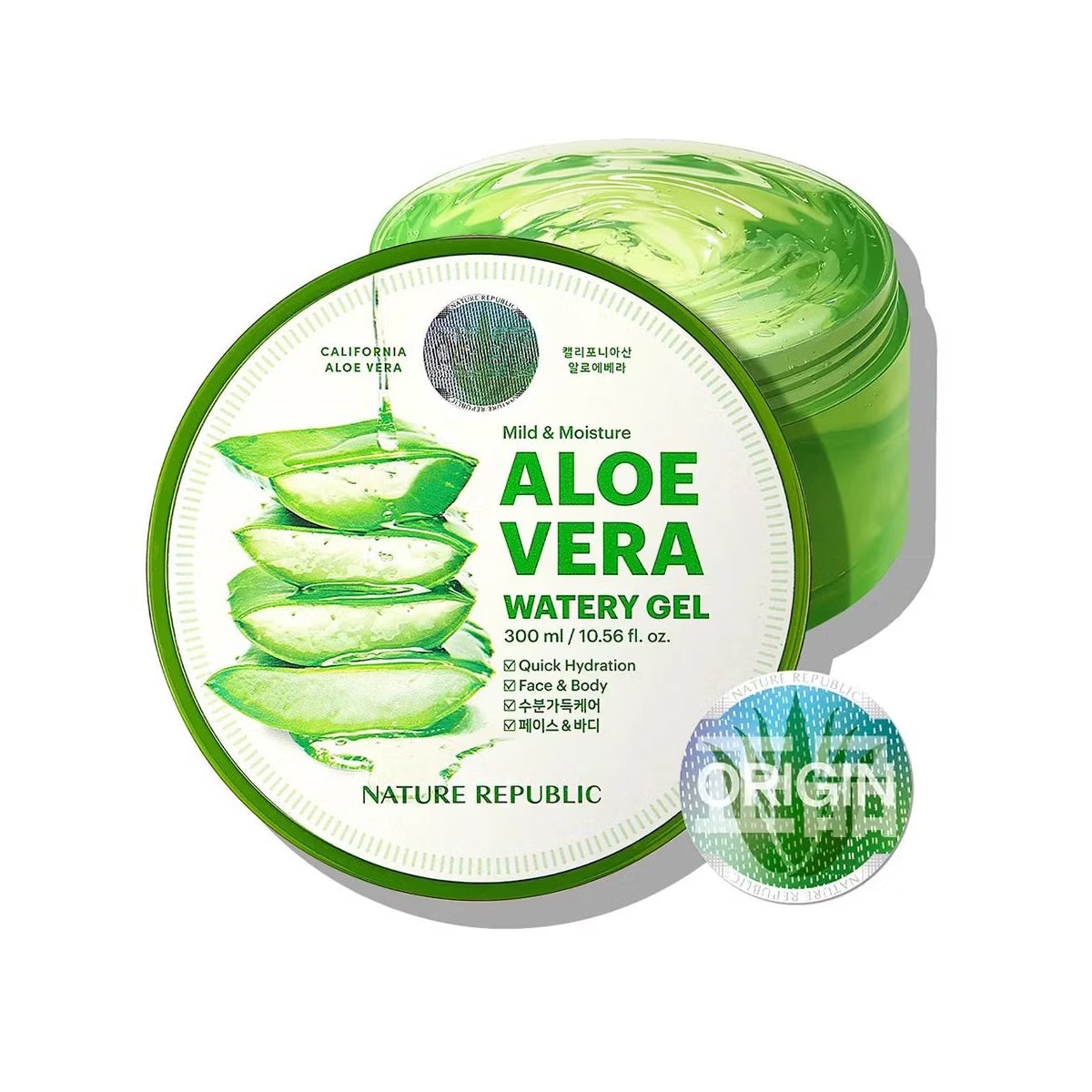 Nature Republic Mild & Moisture, Aloe Vera Watery Gel, 10.56 fl oz (300 ml)