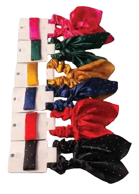 Studded Satin Clip Tail Scrunchie Set