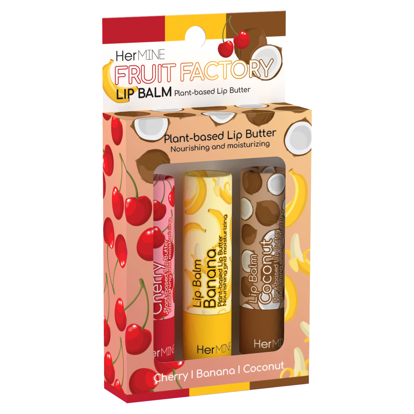 HerMine - 3 Pack Fruit Factory Lip Balm