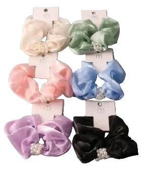 Pearl Ring Taffeta Scrunchie