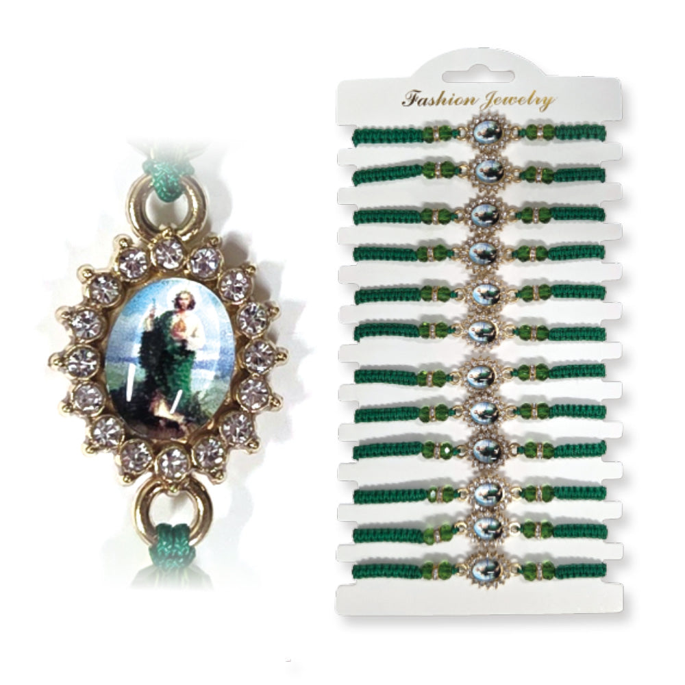 Adjustable Bracelet with Rhinestone - St. Jude (12 PCS)