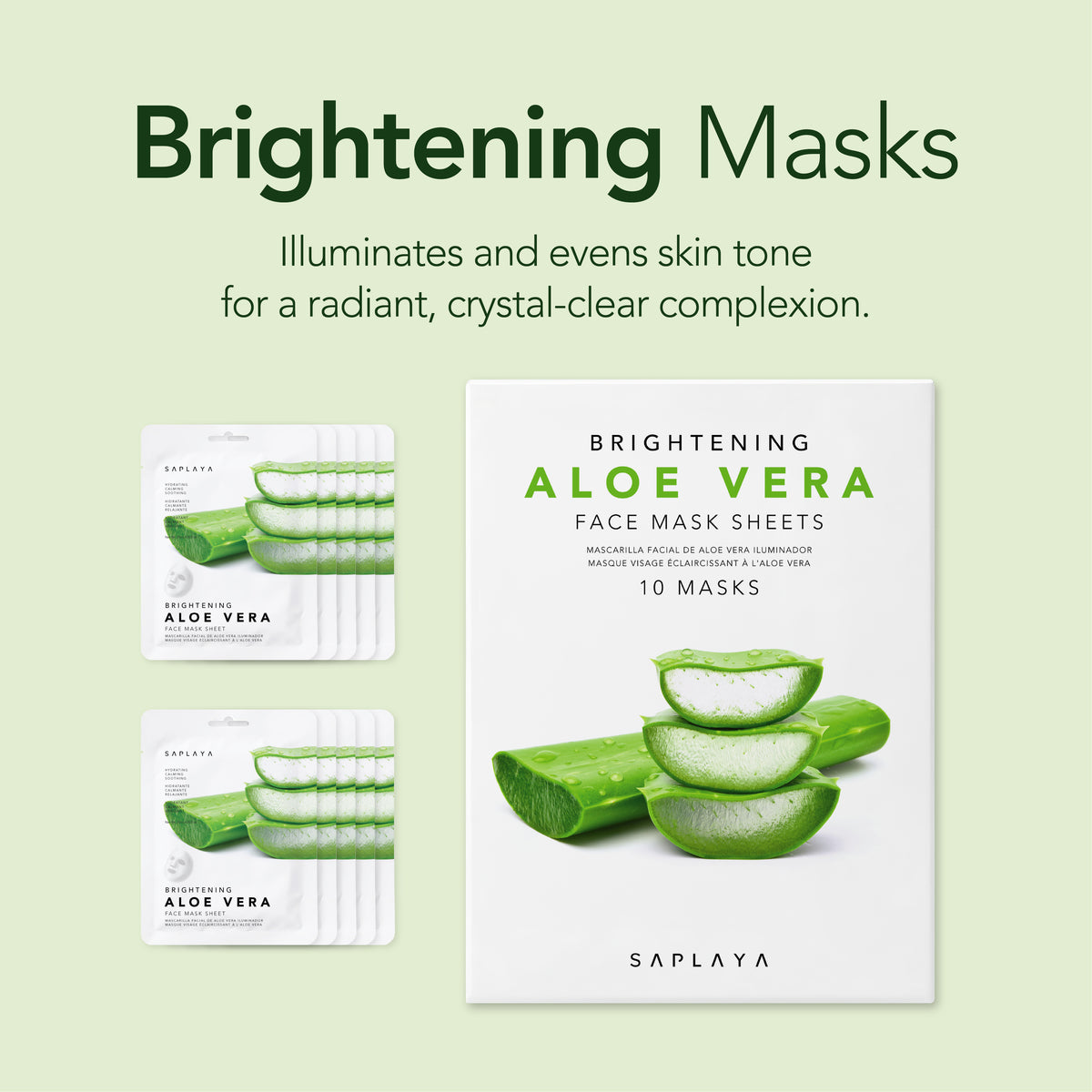 Saplaya - K-Beauty Aloe Vera 10pc Face Mask Pack