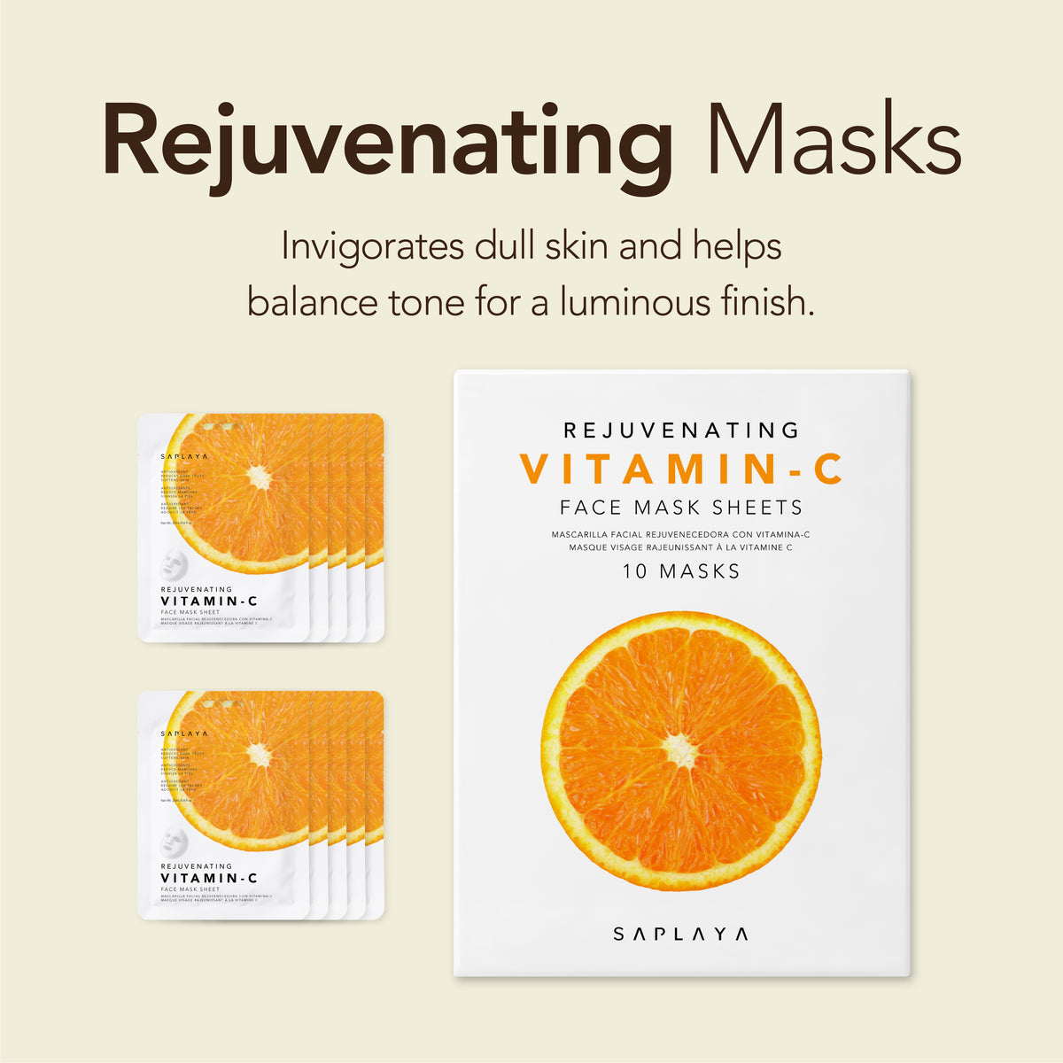 Saplaya - K-Beauty Vitamin-C 10pc Face Mask Pack