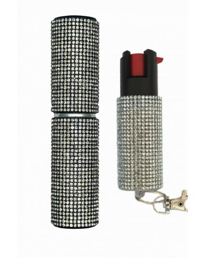 Rhinestone Lipstick Pepper Spray Combo