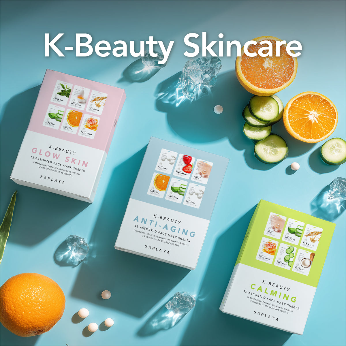 Saplaya - K-Beauty Anti-Aging 12pc Face Mask Pack
