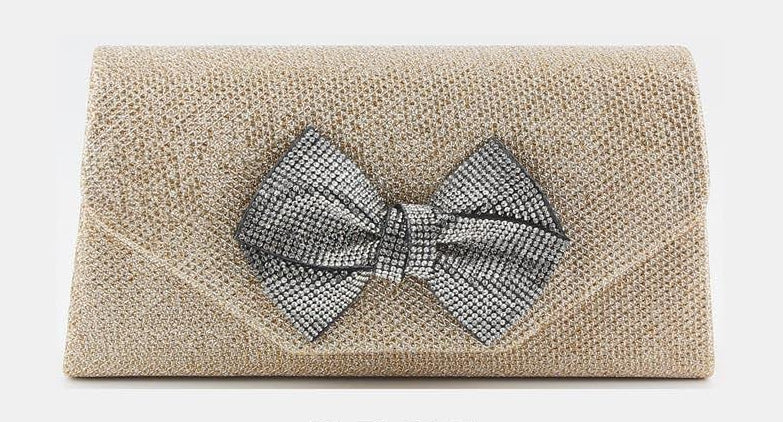 Rhinestone Bow Evening Bag