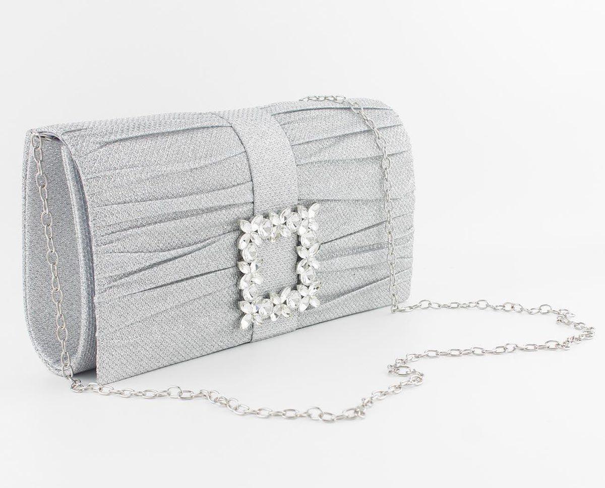 Metallic Buckle Evening Bag