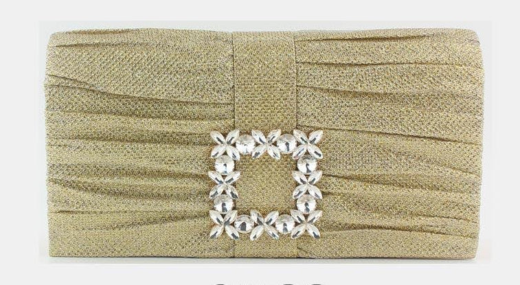 Metallic Buckle Evening Bag