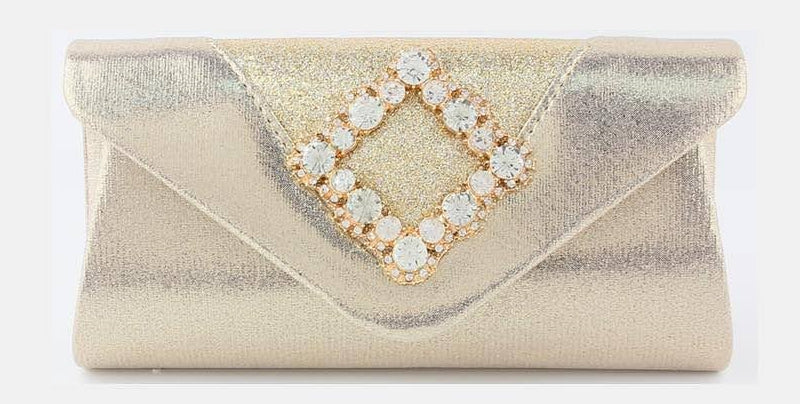 Rhinestone Buckle Evening Bag