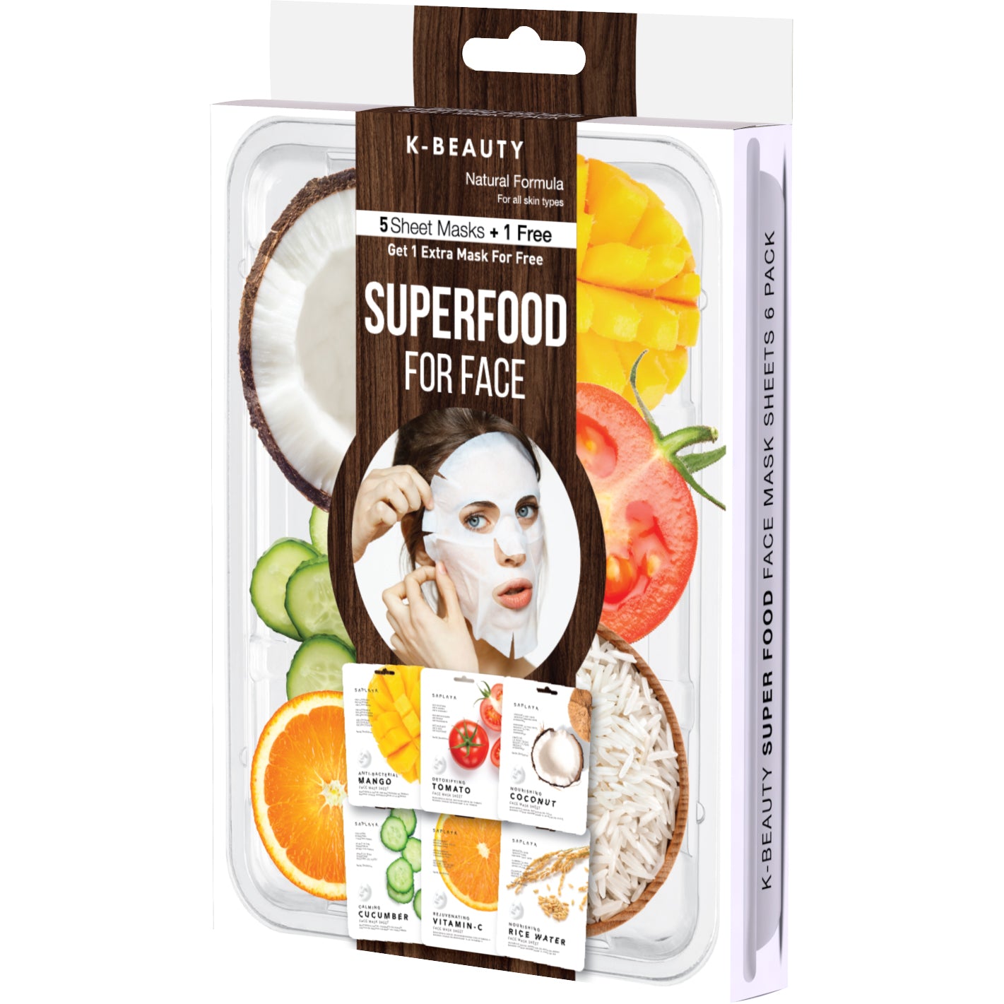 K-Beauty 6-Pack Face Mask Sheets | Super Food