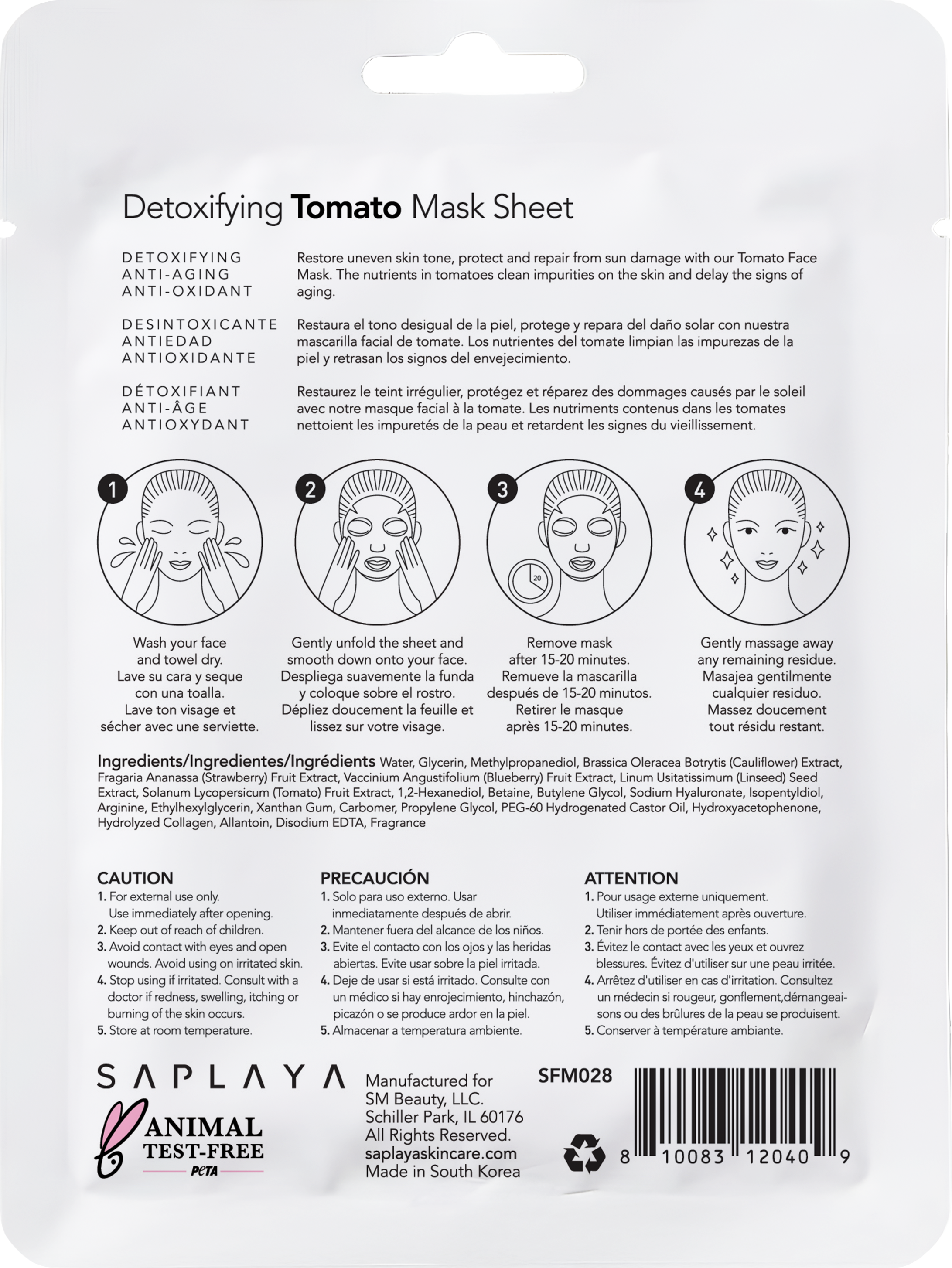 Saplaya - K-Beauty Face Mask Sheets | Tomato