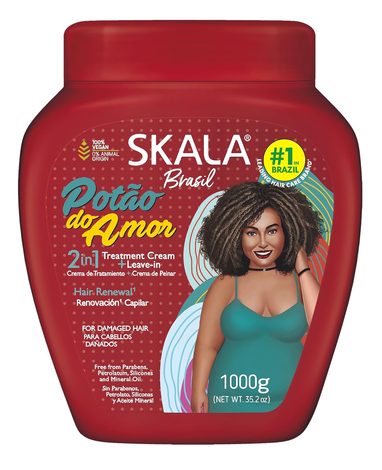 Skala Brasil Potão do Amor 2-in-1 Treatment Cream + Leave-In 1000 g