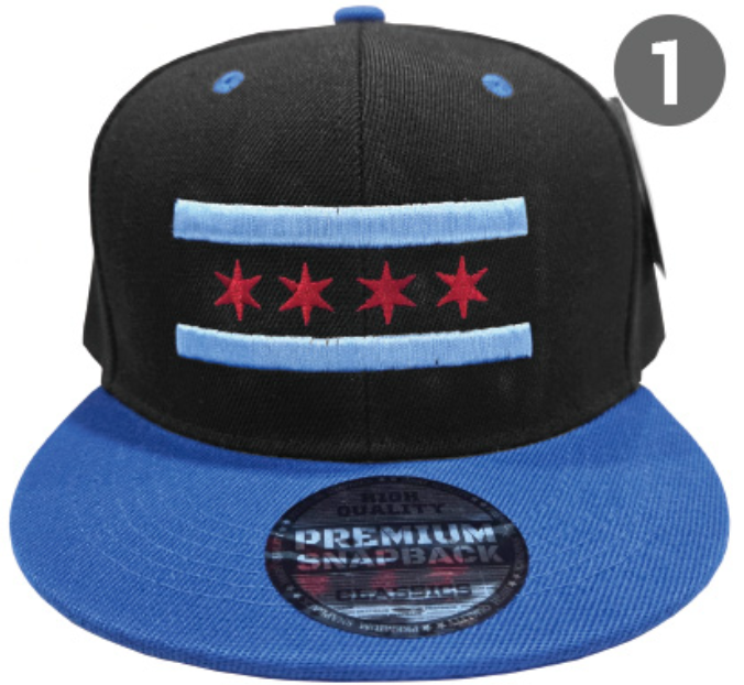 Embroidered Snapback Hat | Chicago Flag