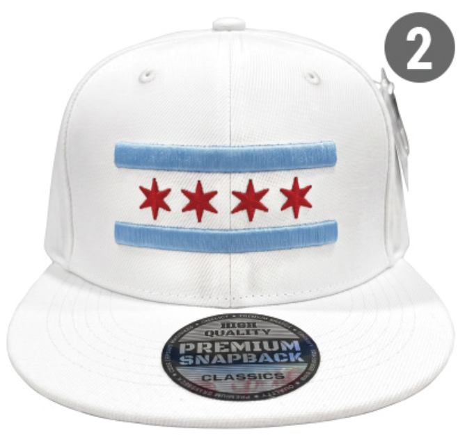 Embroidered Snapback Hat | Chicago Flag