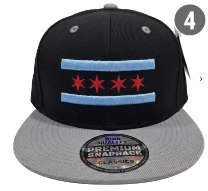 Embroidered Snapback Hat | Chicago Flag