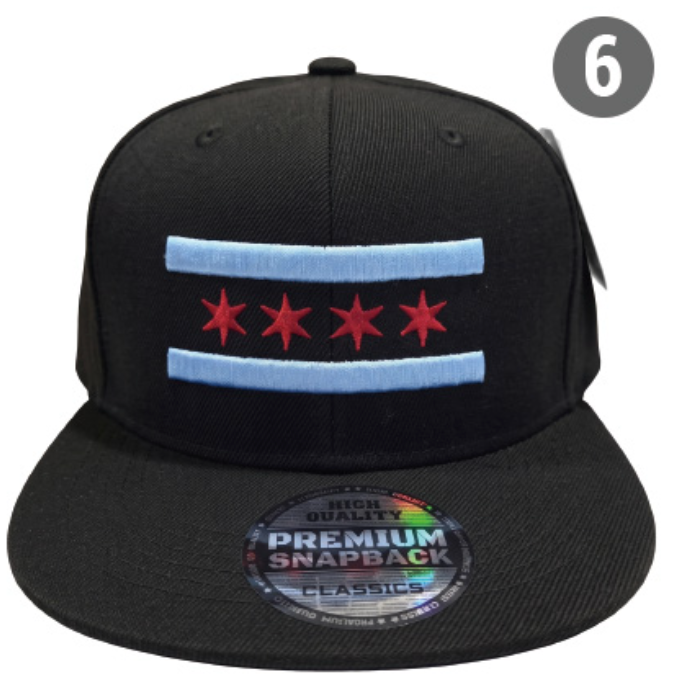 Embroidered Snapback Hat | Chicago Flag