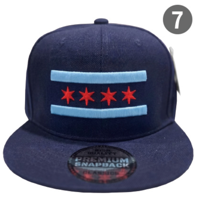 Embroidered Snapback Hat | Chicago Flag