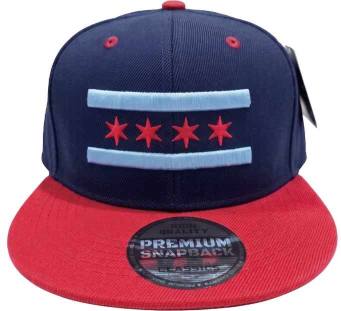 Embroidered Snapback Hat | Chicago Flag
