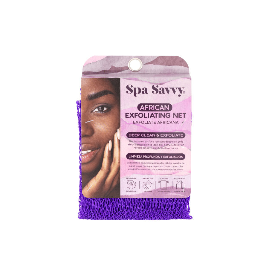 Spa Savvy African Net Exfoliating Towel Purple