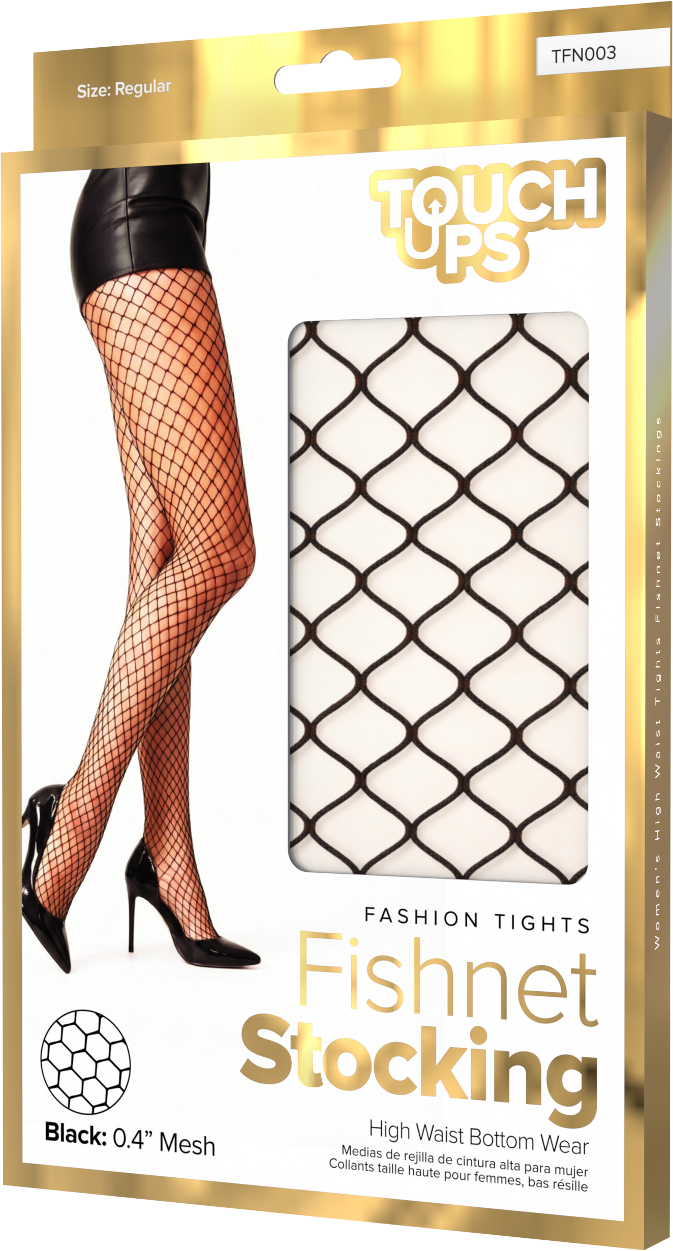 TouchUps - Fishnet Stocking  | Black 0.4"