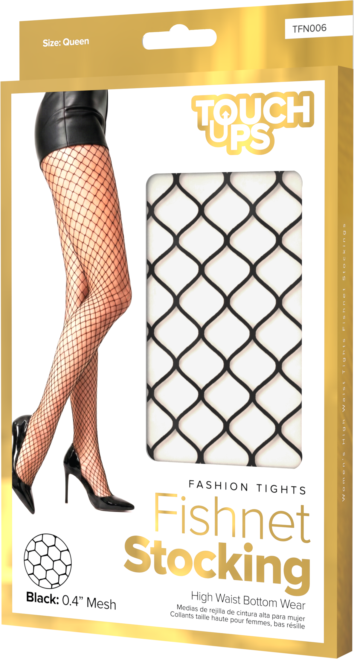 TouchUps - Fishnet Stocking  | Black 0.4"
