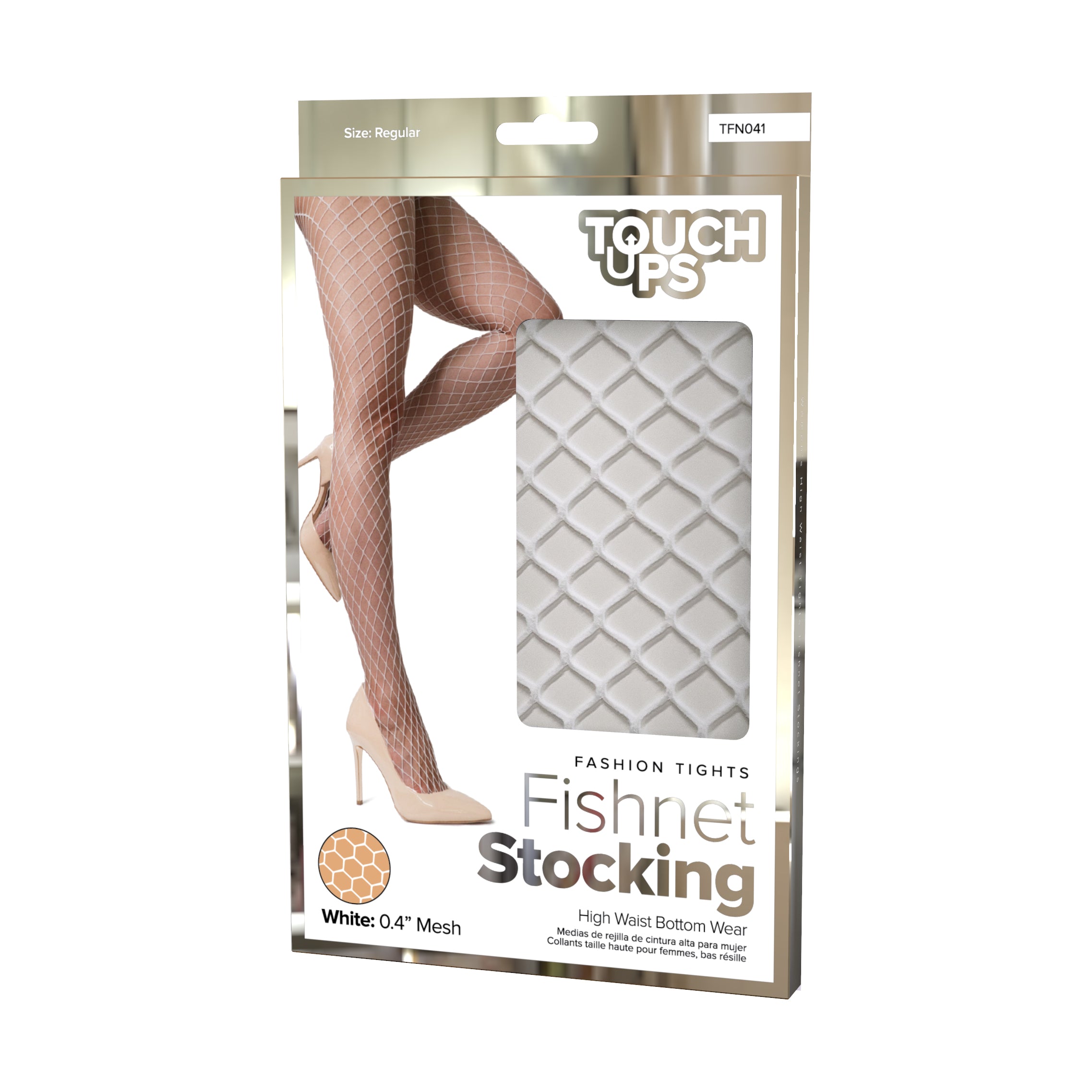 TouchUps - Fishnet Stocking  | White 0.4"