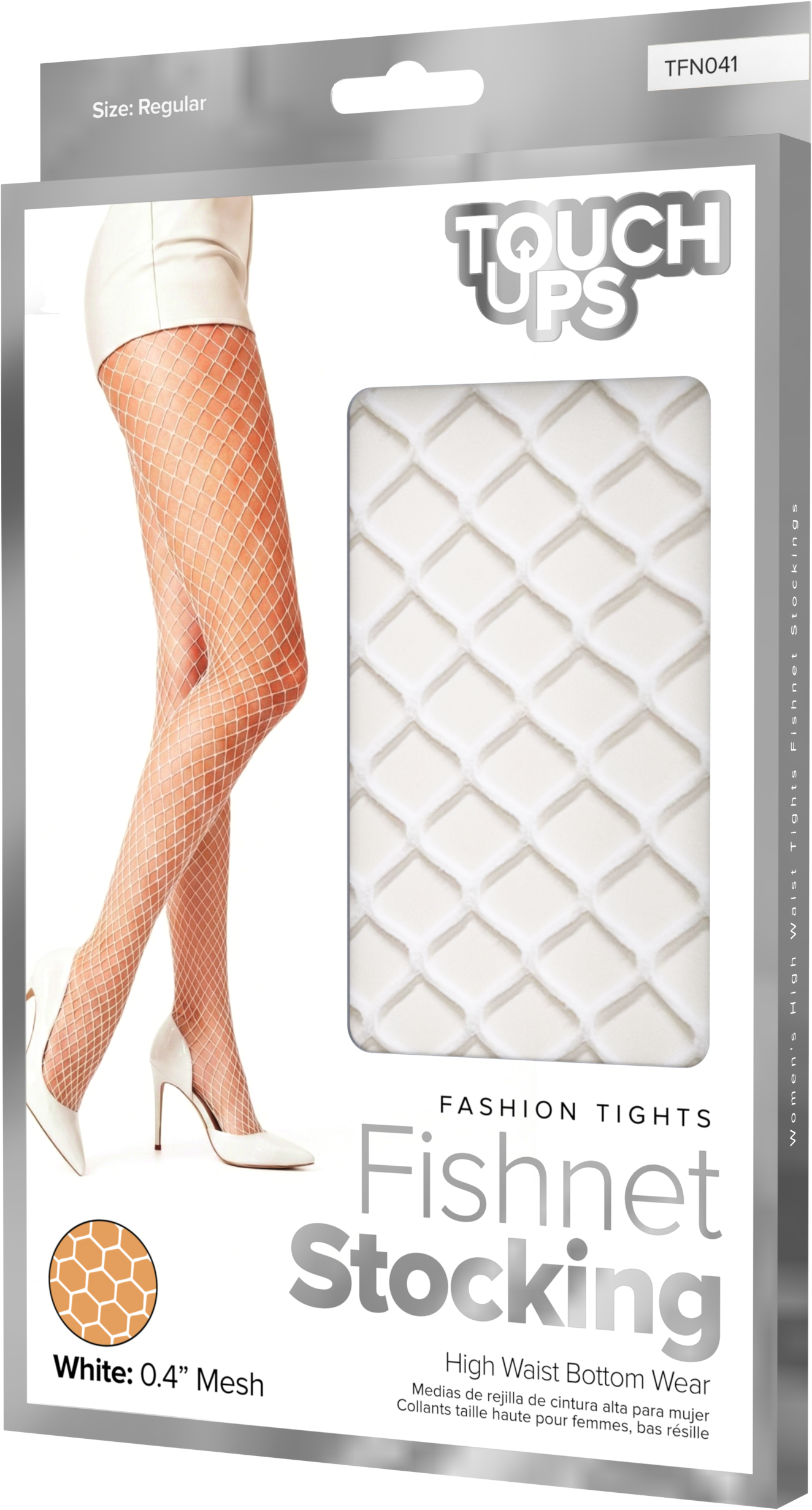 TouchUps - Fishnet Stocking  | White 0.4"