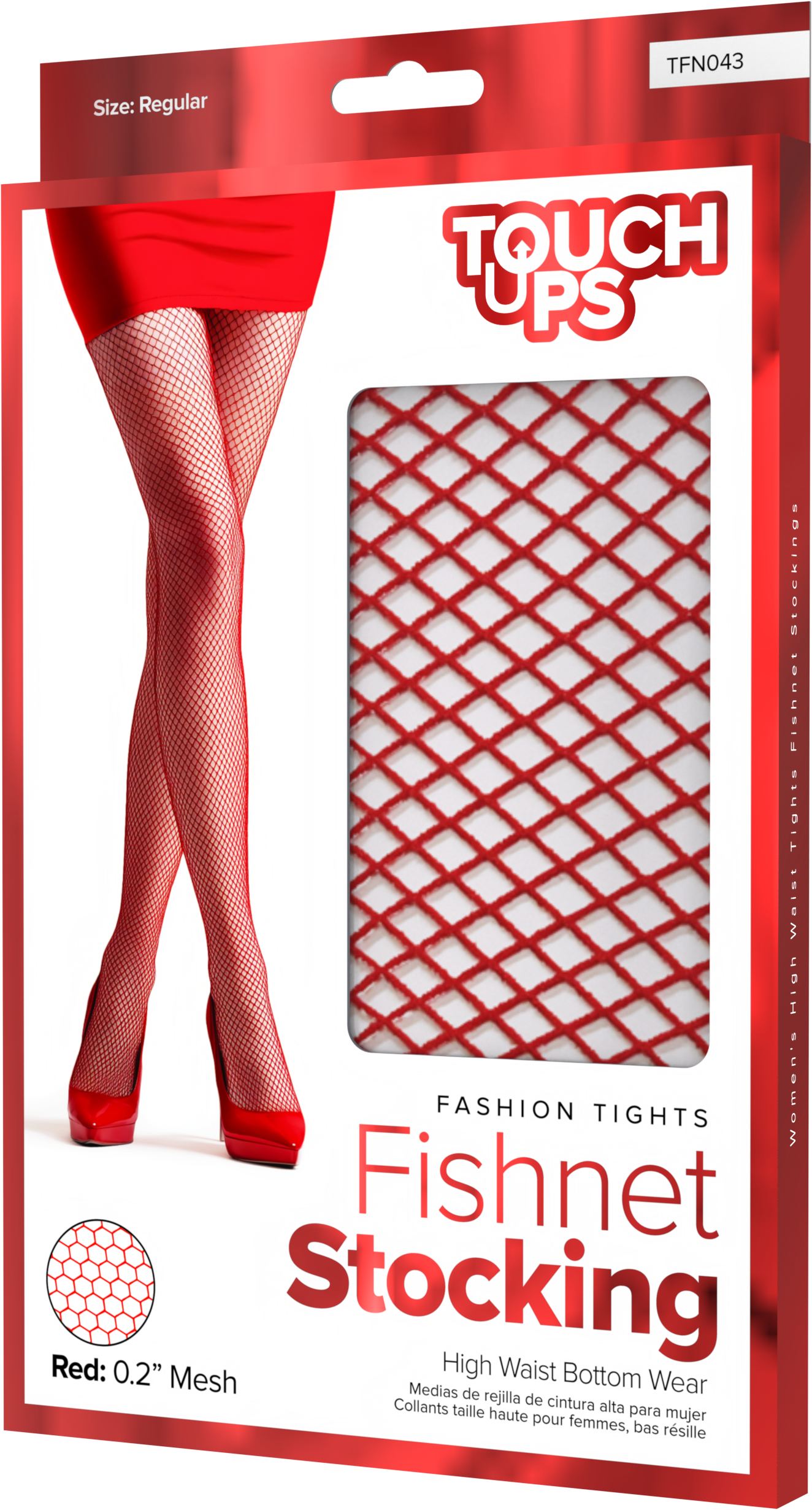 TouchUps - Fishnet Stocking  | Red 0.2"