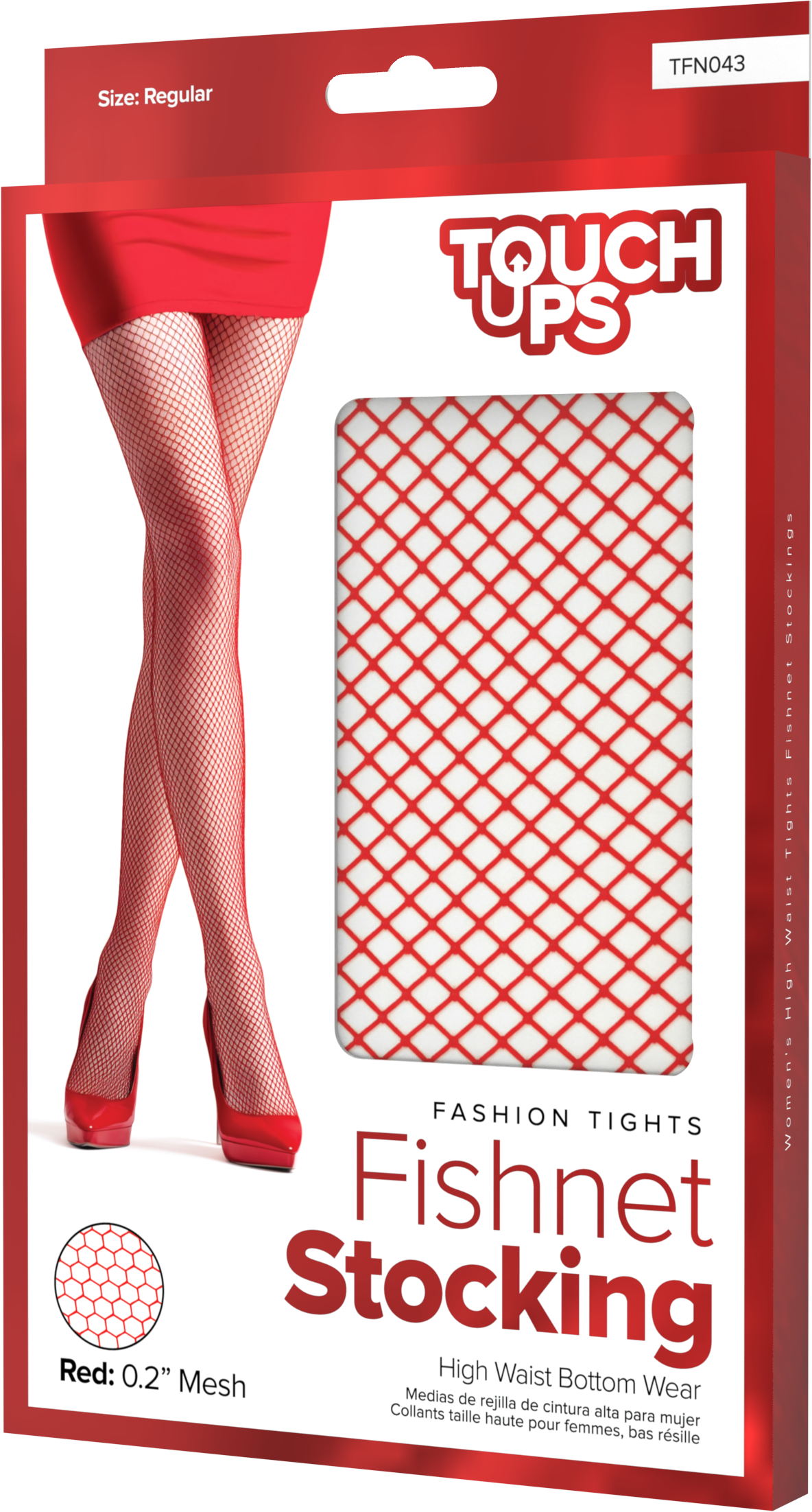 TouchUps - Fishnet Stocking  | Red 0.2"