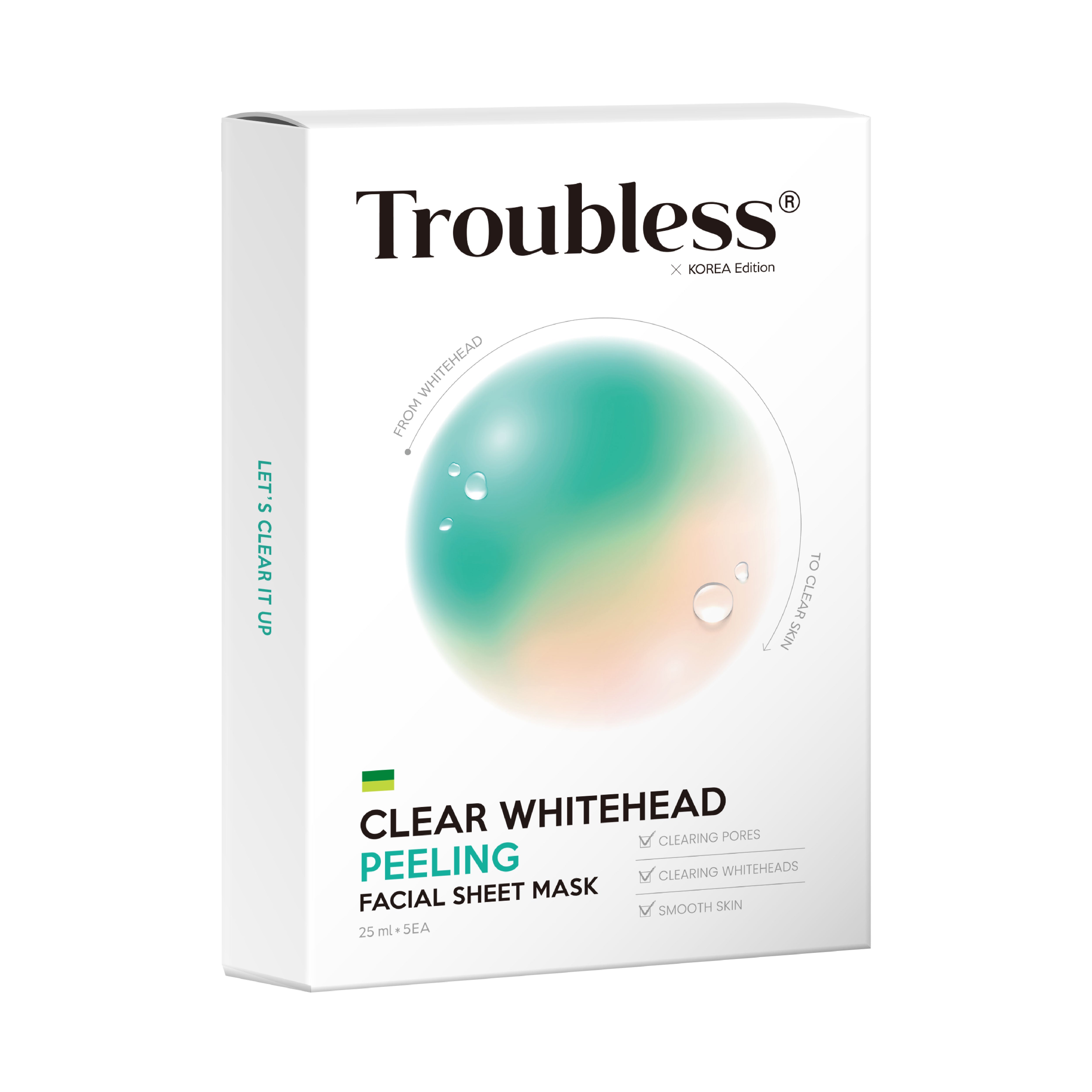 Troubless Clear Whitehead Peeling Facial Sheet Mask (5 Pack)