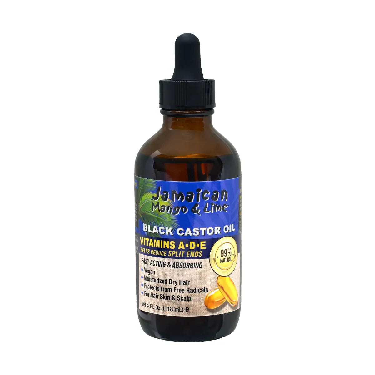 Jamaican Mango & Lime Black Castor Oil Vitamins A, D & E 4 fl oz