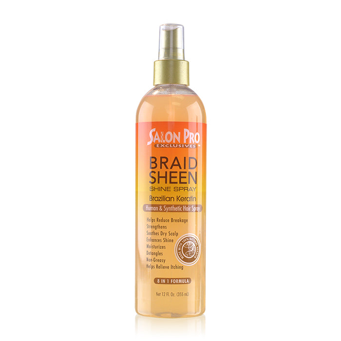 Salon Pro Braid Sheen Shine Spray Brazilian Keratin 12 fl oz