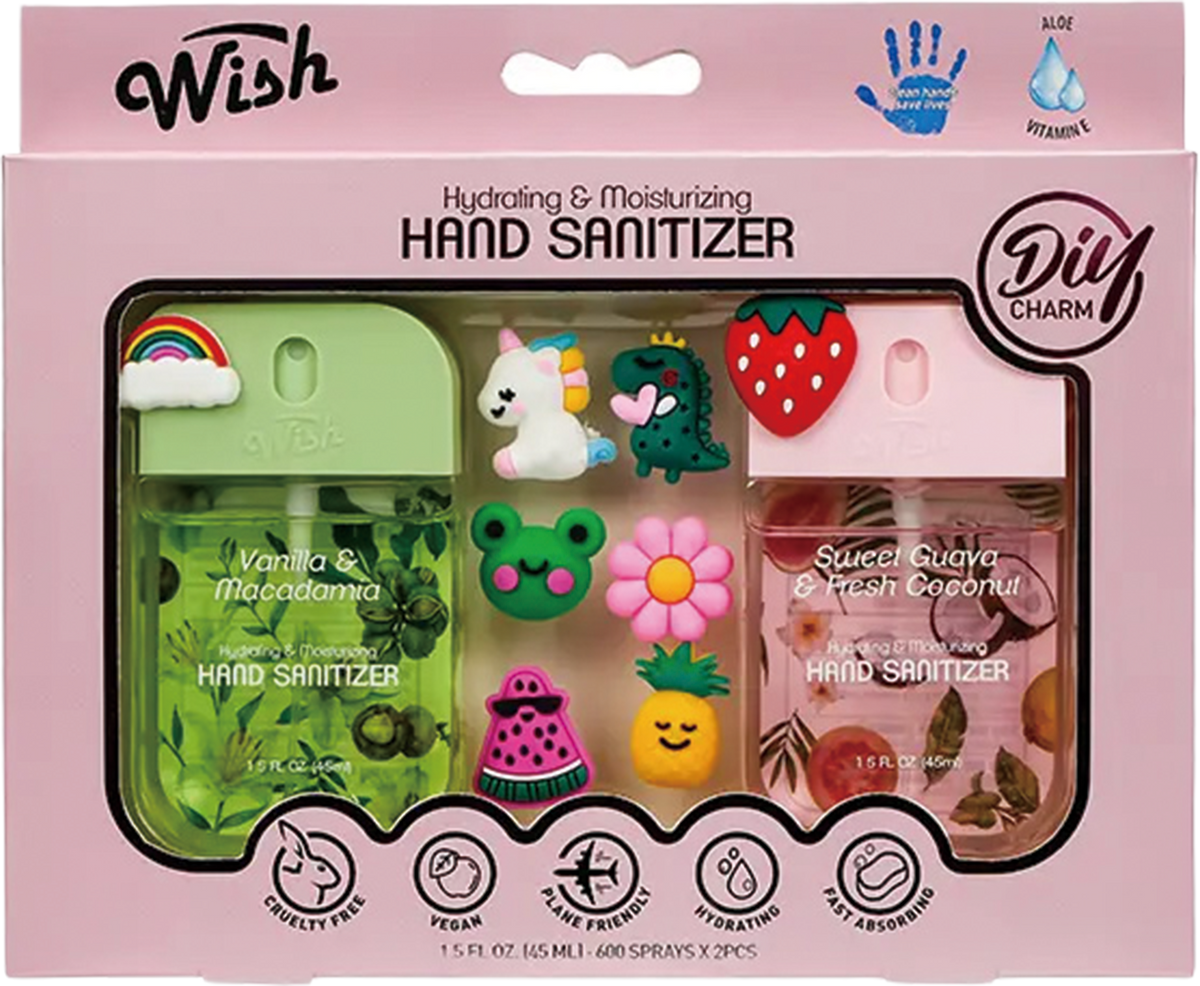 Hand Sanitizer Spray /w Charm 2 Pack Gift Set