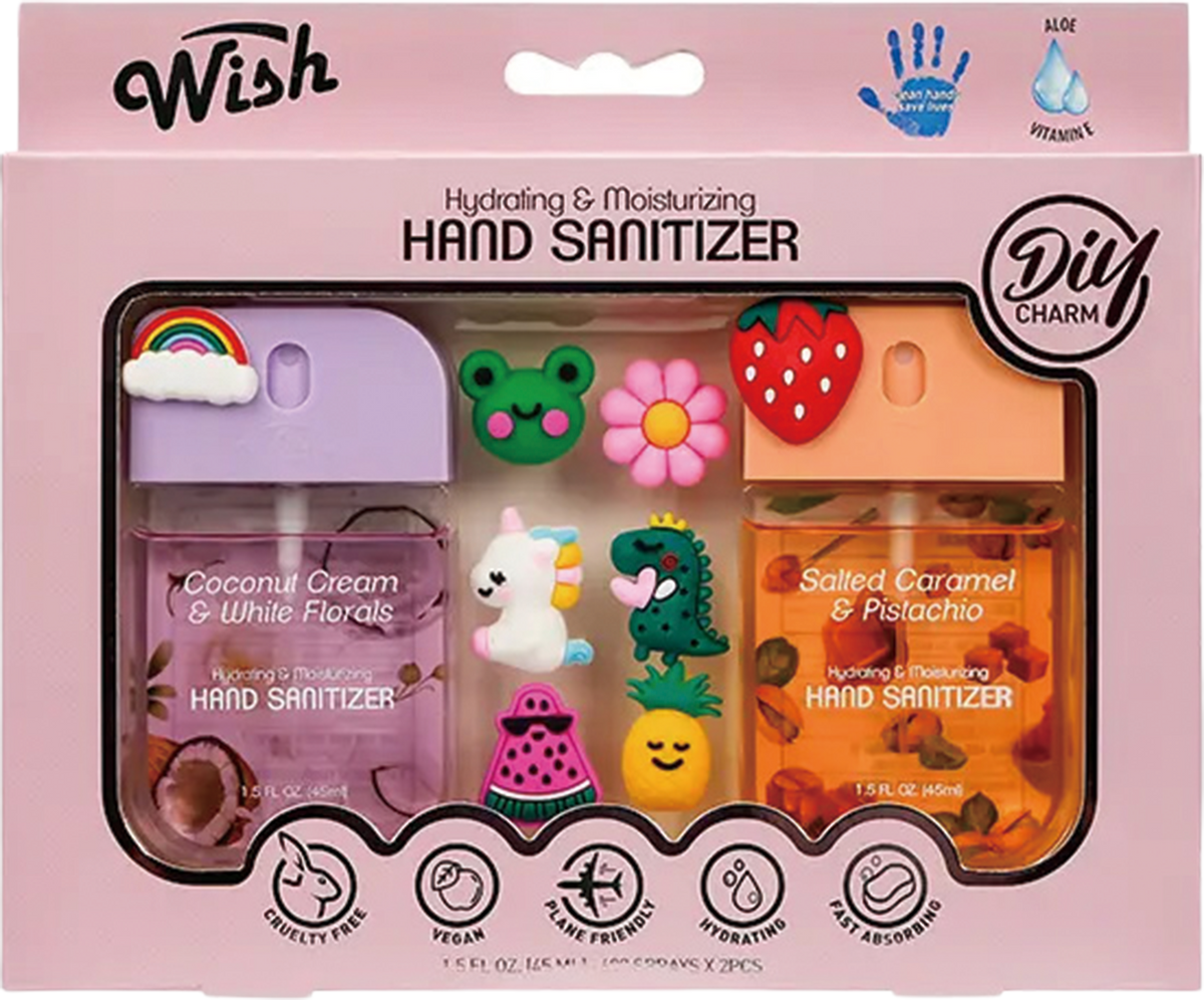 Hand Sanitizer Spray /w Charm 2 Pack Gift Set