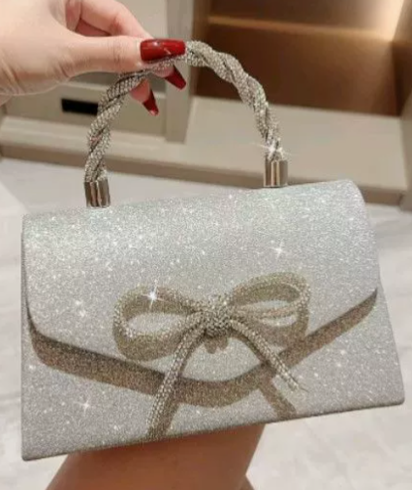 Glitter Bow Evening Bag