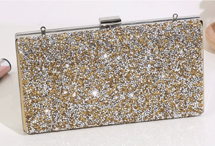 Crystal Rhinestone Hard-Shell Evening Box Clutch