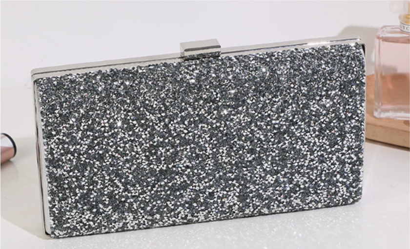 Crystal Rhinestone Hard-Shell Evening Box Clutch