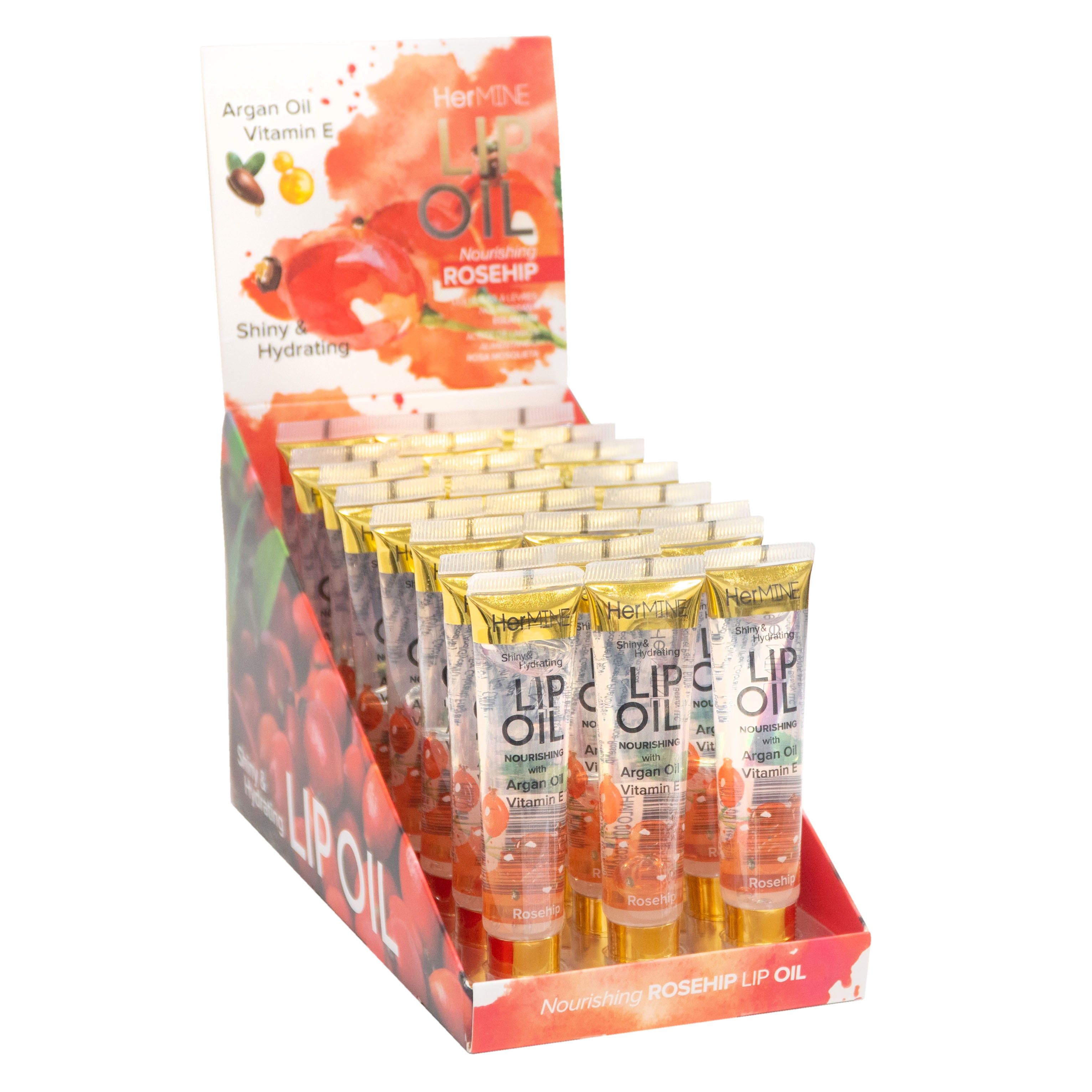 HerMine - Lip Oil 24 Piece Display Rosehip