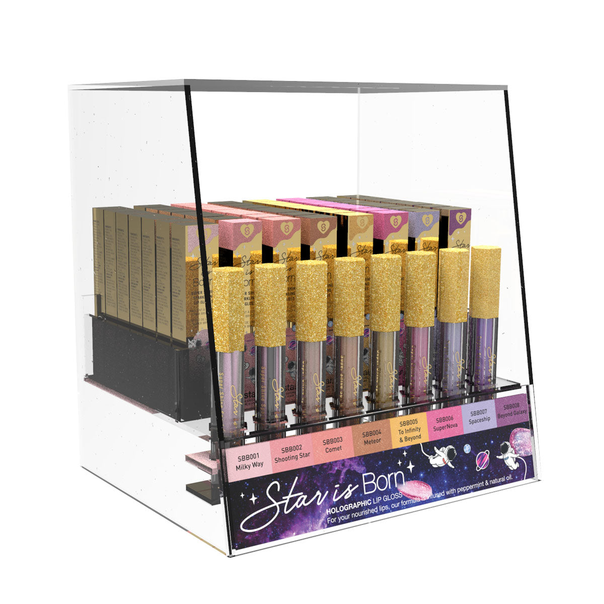 Sistar - Star Is Born Holographic Lip Gloss | Acrylic Display