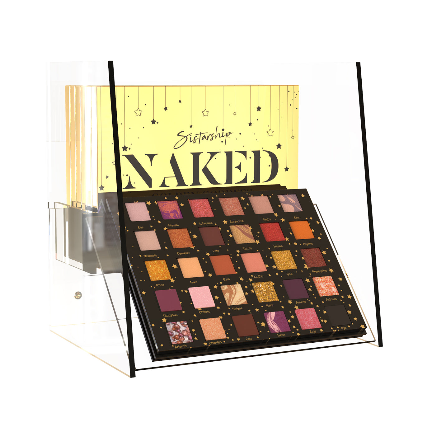 Sistar - [Golden Goddess] 30 Color Eyeshadow Palette | Acrylic Display