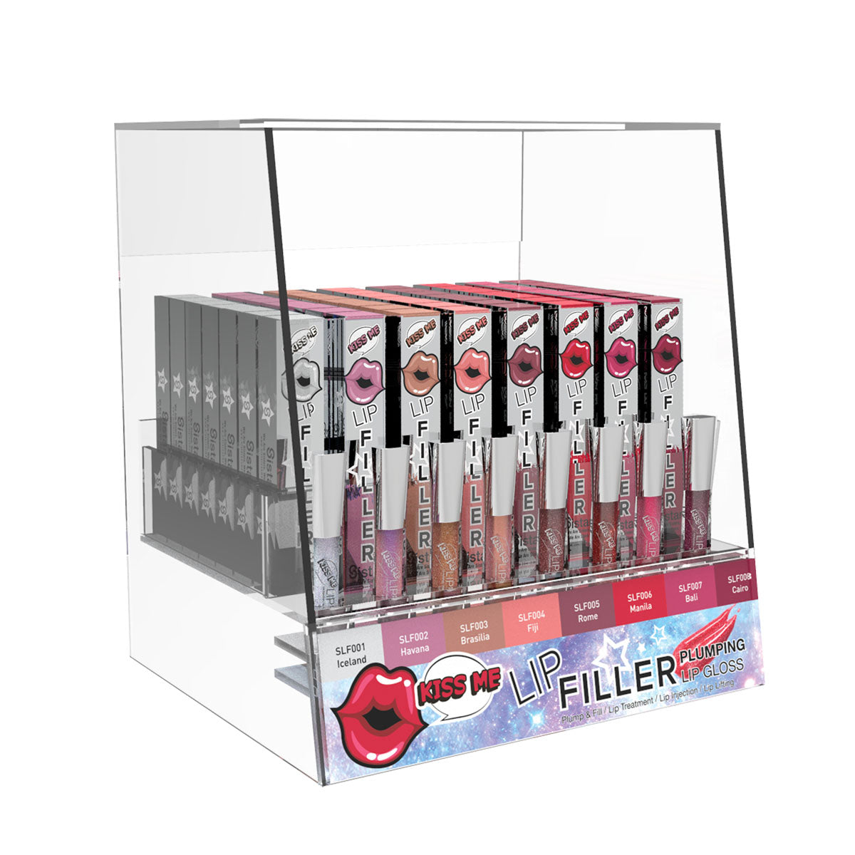 Sistar - Kiss Me Lip Filler Plumping Lip Gloss | Acrylic Display